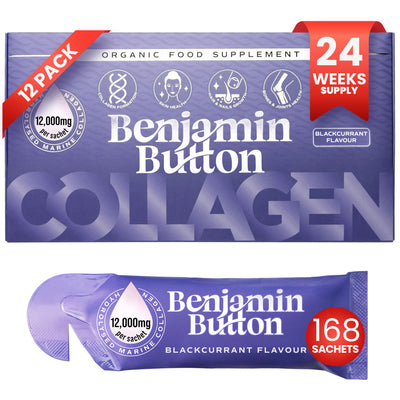 168x BlackCurrant 12,000mg Marine Collagen Liquid Sachets